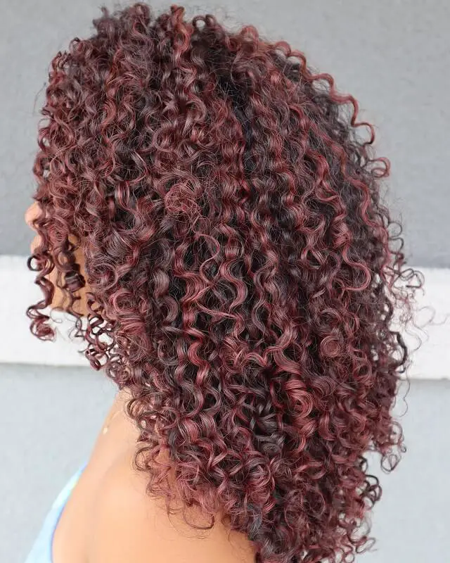 red highlights curly hair