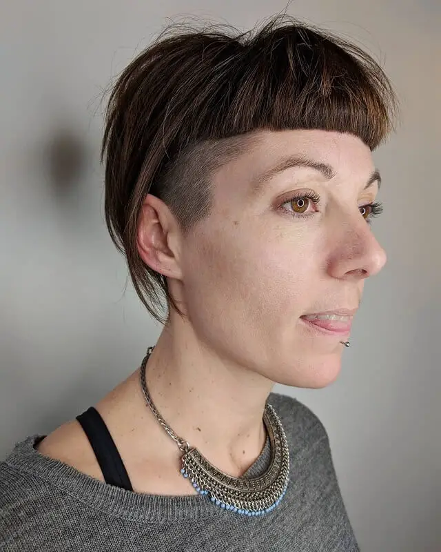 undercut choppy bob 