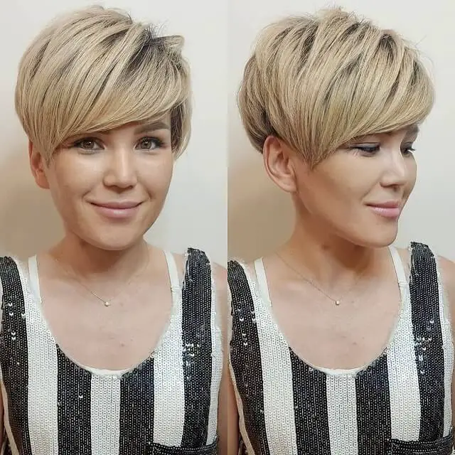 asian blonde pixie cut 