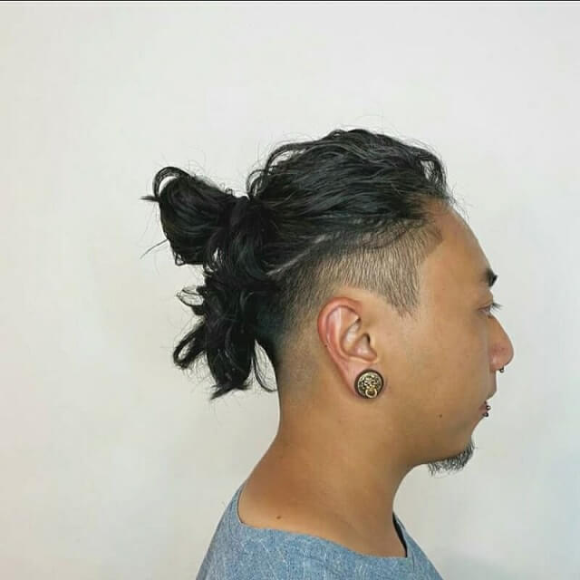 Disconnected Undercut With Messy Asian Bun