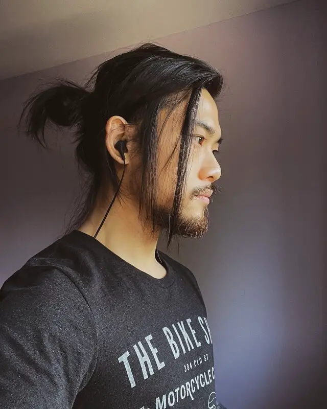 Side Open End With Bun For Asian Man