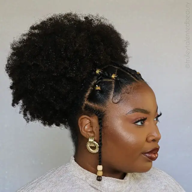 70s hairstyles for black women afro with braids in front