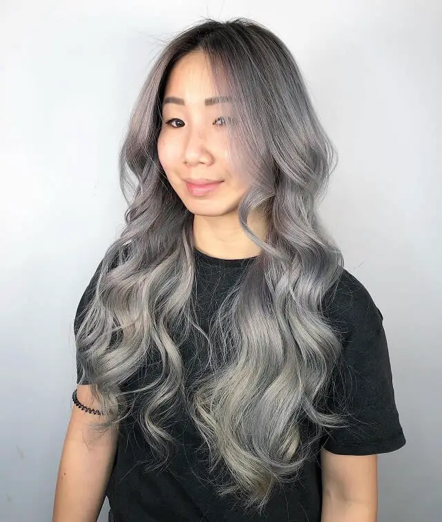 ash grey asian hair color