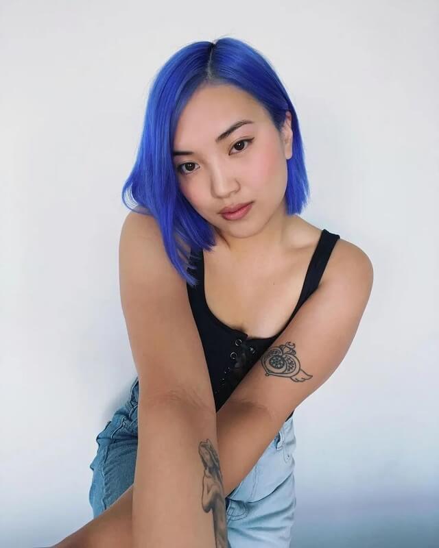 asian hair blue                  