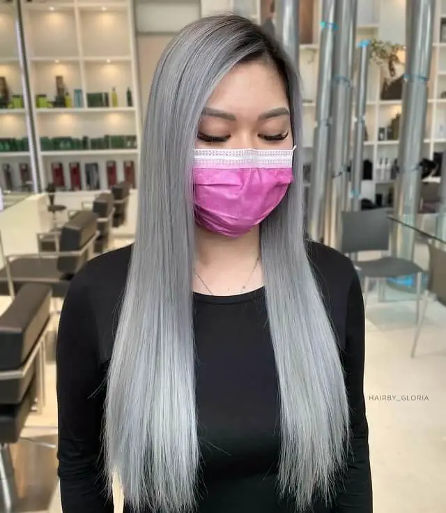silver hair color ideas for asian