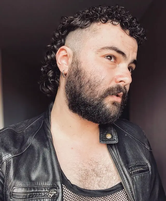 Curly Mullet With Beard
