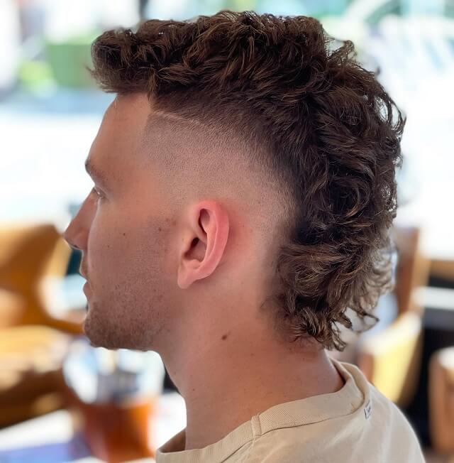 Mens Curly Mullet With Undercut