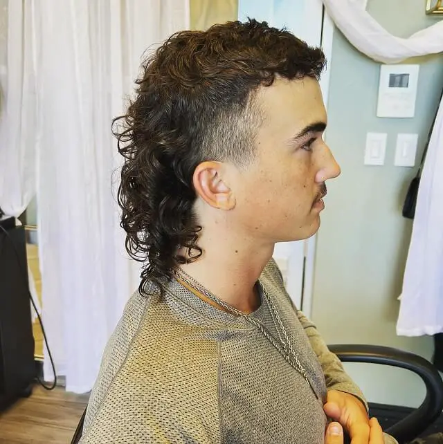 Mid Length Curly Mullet 