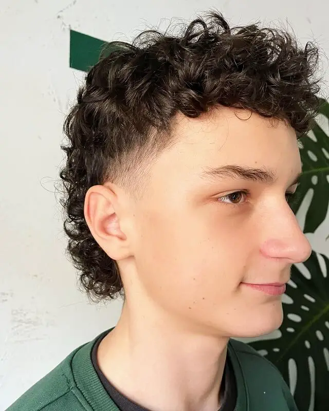 Short Curly Mullet with Blends