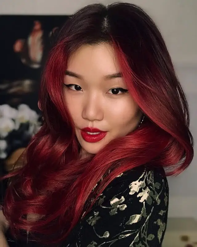 asian with red hair color