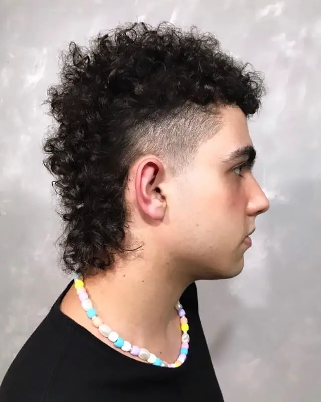 curly mullet with fade