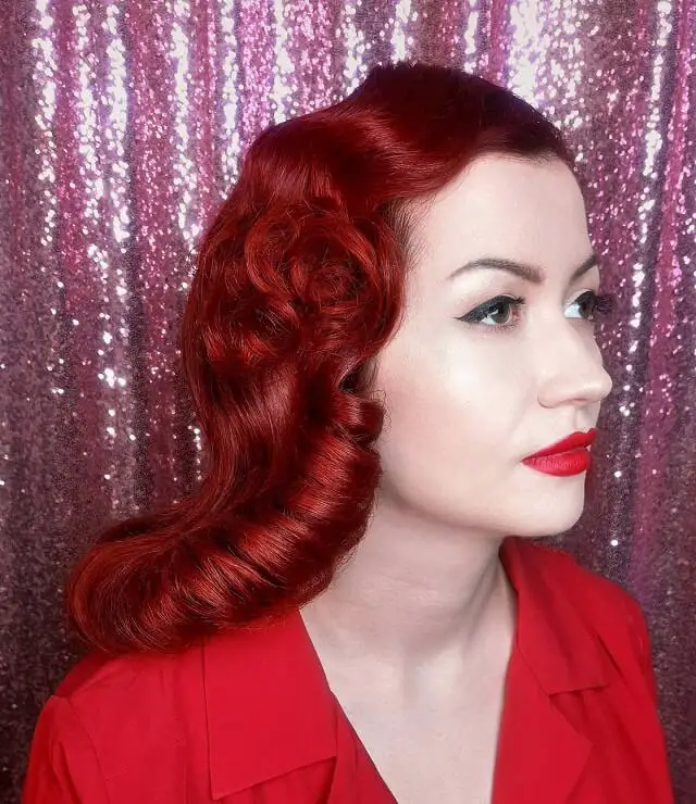 Bright Red pageboy hairstyle